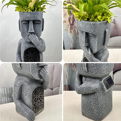 StoneGlow | Solar Garden Statue – Artistic Lighting with Cultural Charm