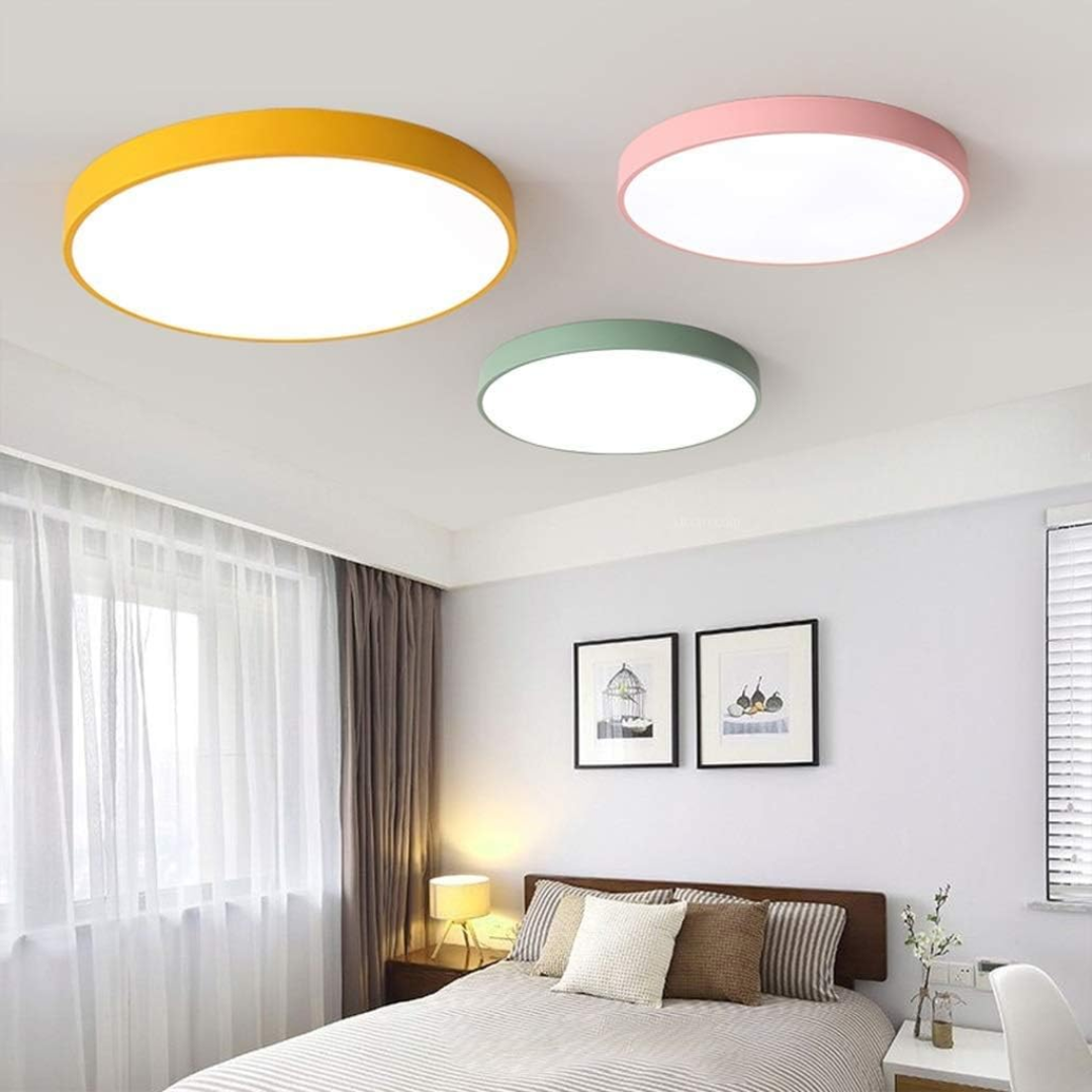 GlowRing | Ceiling Light – Ultra-Slim LED with Pastel Elegance