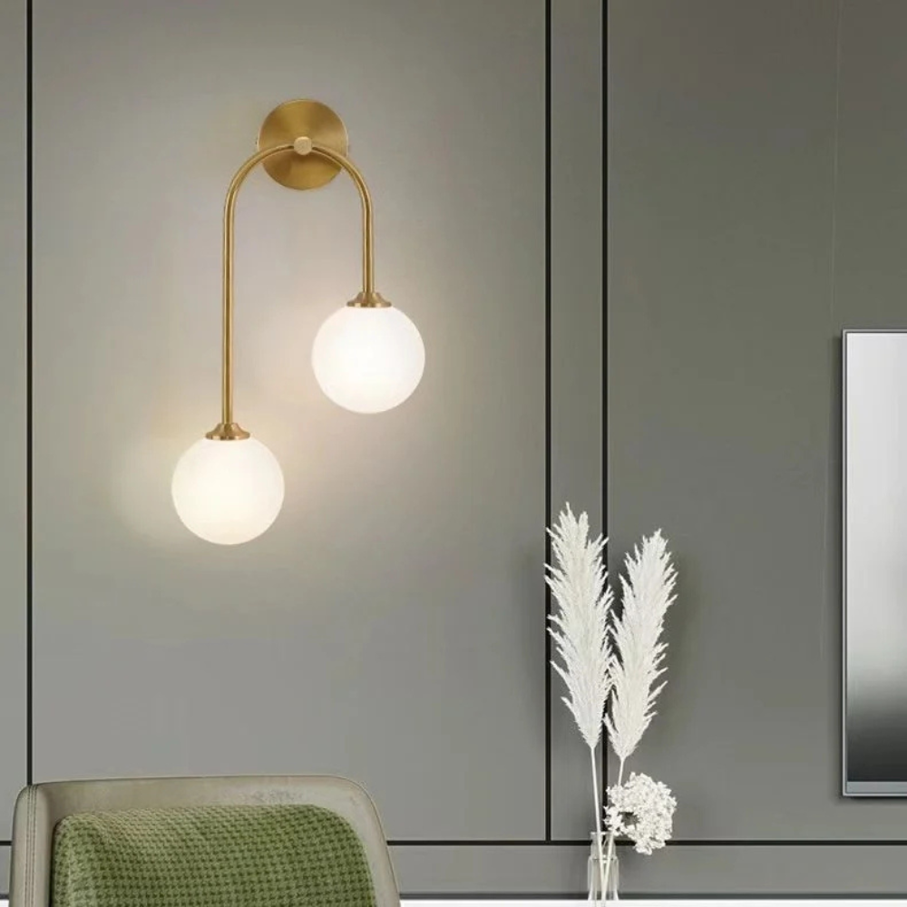 Double-headed chrome wall light for bathroom and living room 2