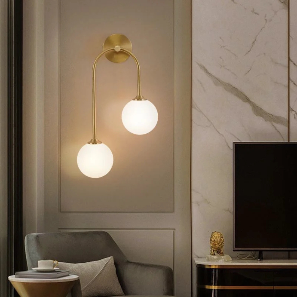 Double-headed chrome wall light for bathroom and living room 3