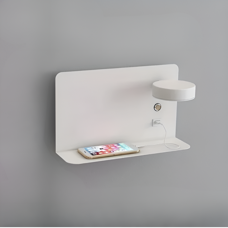 LumiSpace | Wall Lamp – Built-In Shelf & USB Charging
