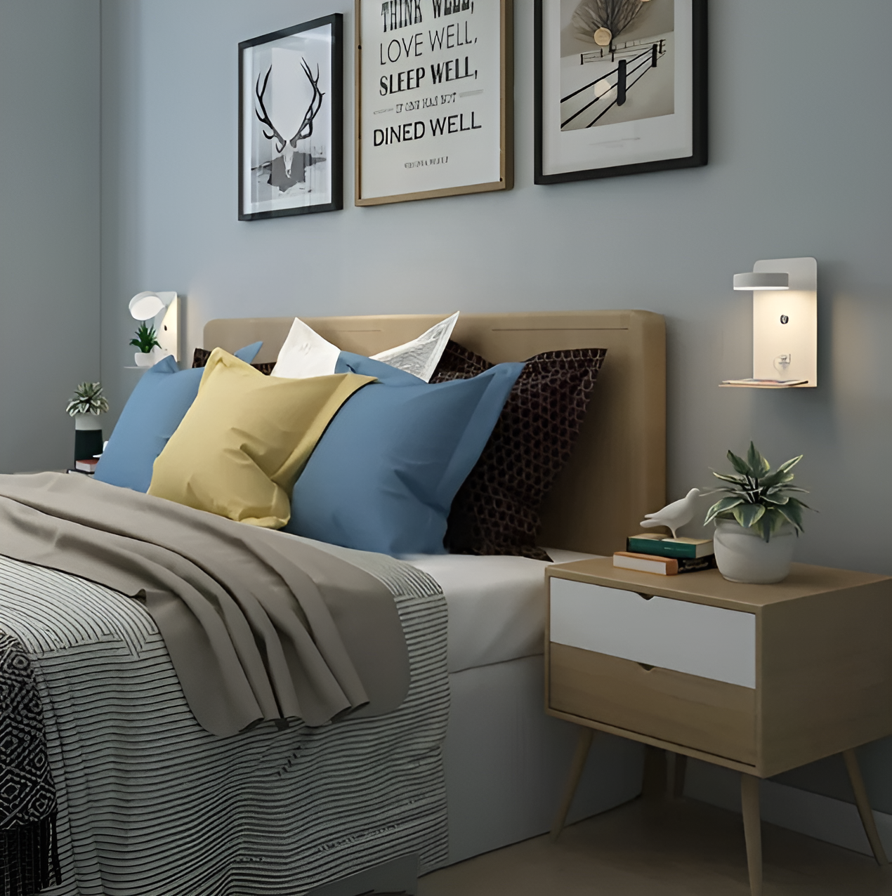 LumiSpace | Wall Lamp – Built-In Shelf & USB Charging
