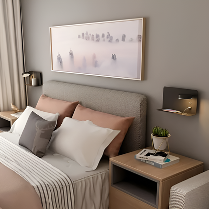LumiSpace | Wall Lamp – Built-In Shelf & USB Charging