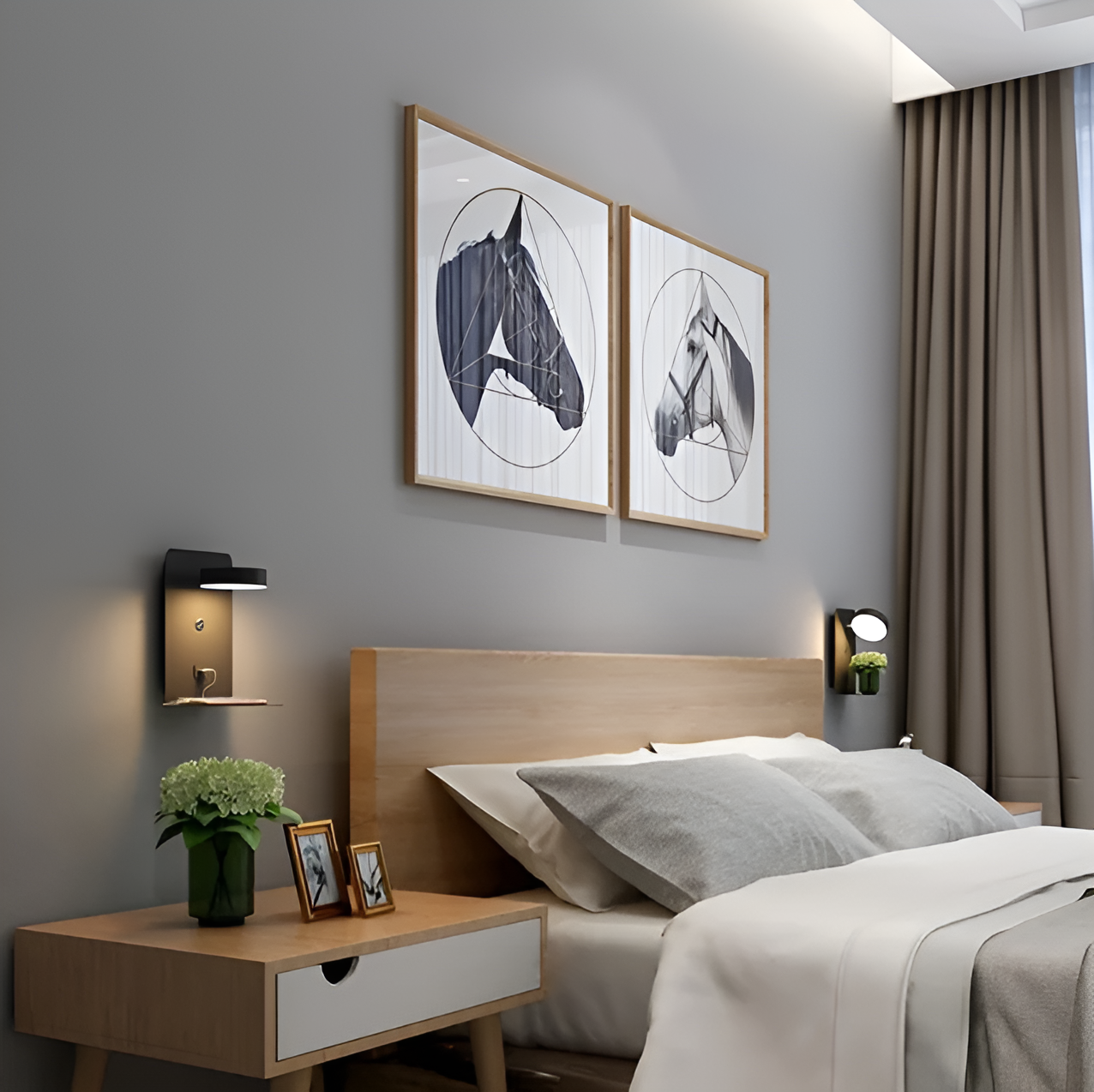 LumiSpace | Wall Lamp – Built-In Shelf & USB Charging