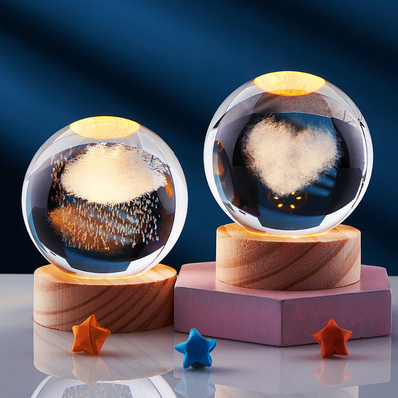 CrystalGlow | LED Table Lamp – 3D Crystal Design & Elegant Lighting