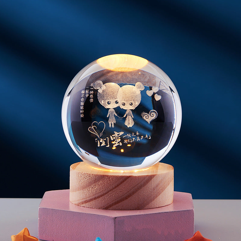 CrystalGlow | LED Table Lamp – 3D Crystal Design & Elegant Lighting