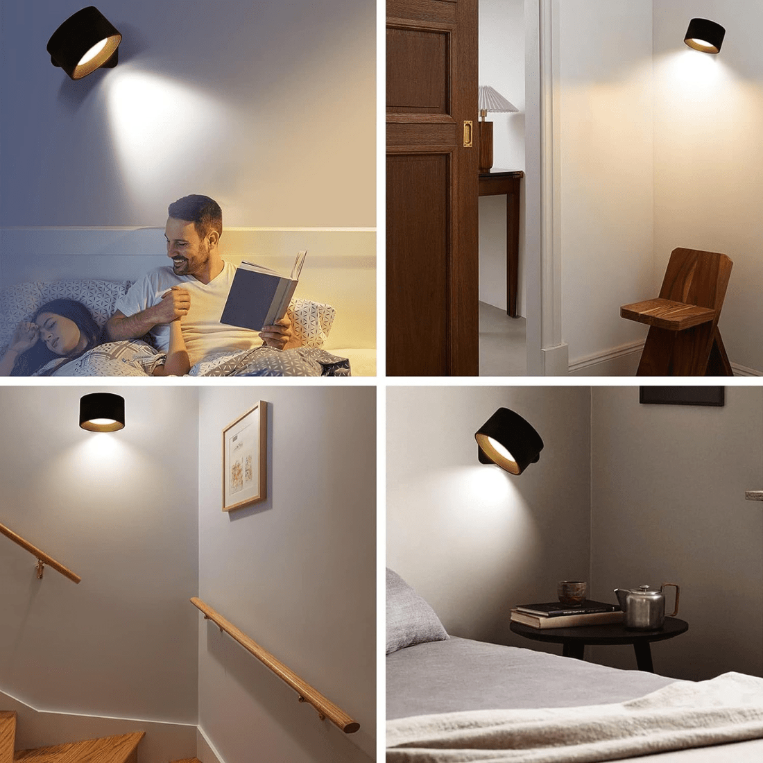 GlowFlex | Wireless Wall Light – Touch Control & 360° Rotation