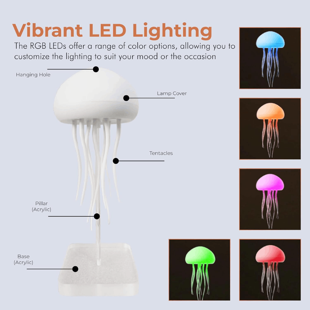 Jellumina - Voice-Activated Colour-Changing Jellyfish Lamp Decoluxe.co.uk