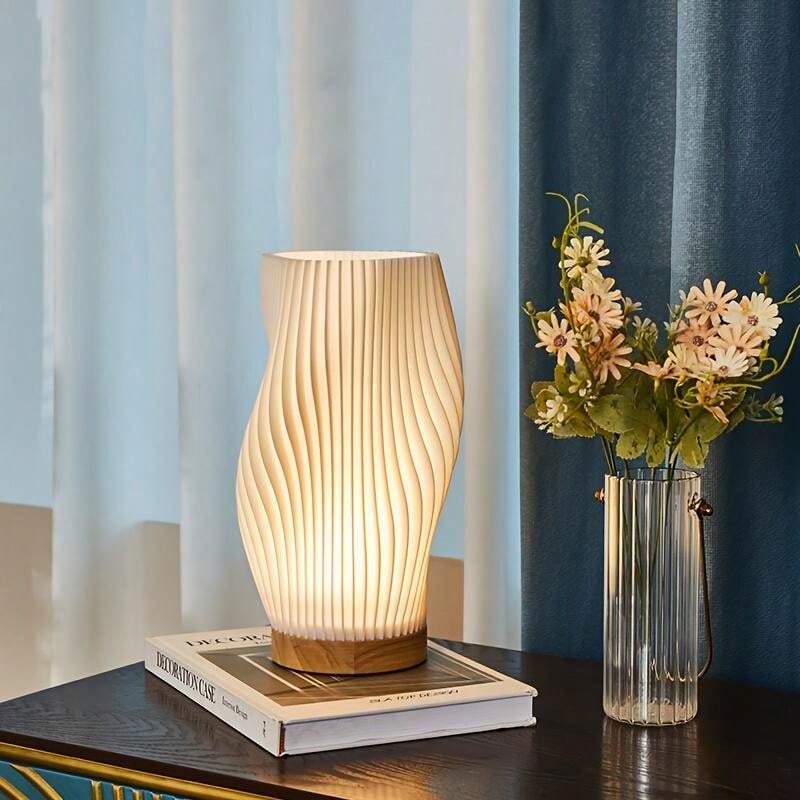 Wavecrest Dimmable Bedside Lamp with Metal Lampshade and USB – Contemporary Design and Adjustable Lighting 2