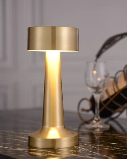 Rechargeable Dimmable LED Table Lamp in Gold Stainless Steel – Modern and Touch-Sensitive Design 1