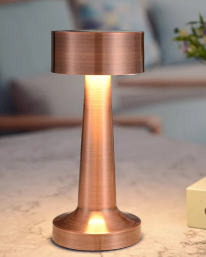 Rechargeable Dimmable LED Table Lamp in Gold Stainless Steel – Modern and Tactile Design 5