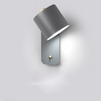 Lumivex - Cylindrical LED Indoor Wall Light With Switch Grey Decoluxe.co.uk