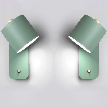 Lumivex - Cylindrical LED Indoor Wall Light With Switch 2 Green Decoluxe.co.uk