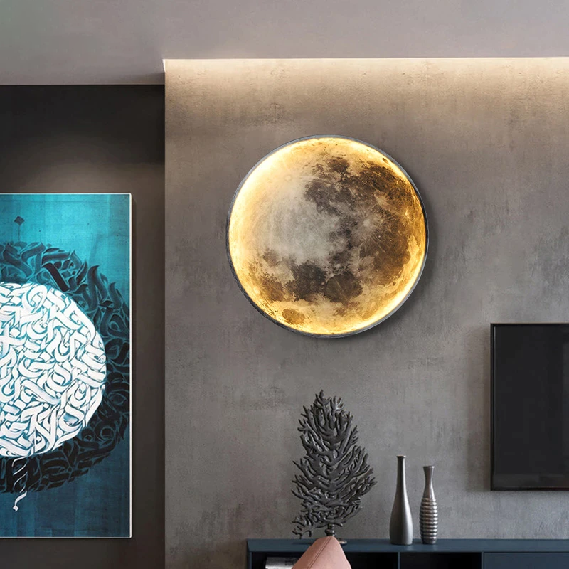MoonGlow | LED Wall Lamp – Dimmable Lunar Design with Remote
