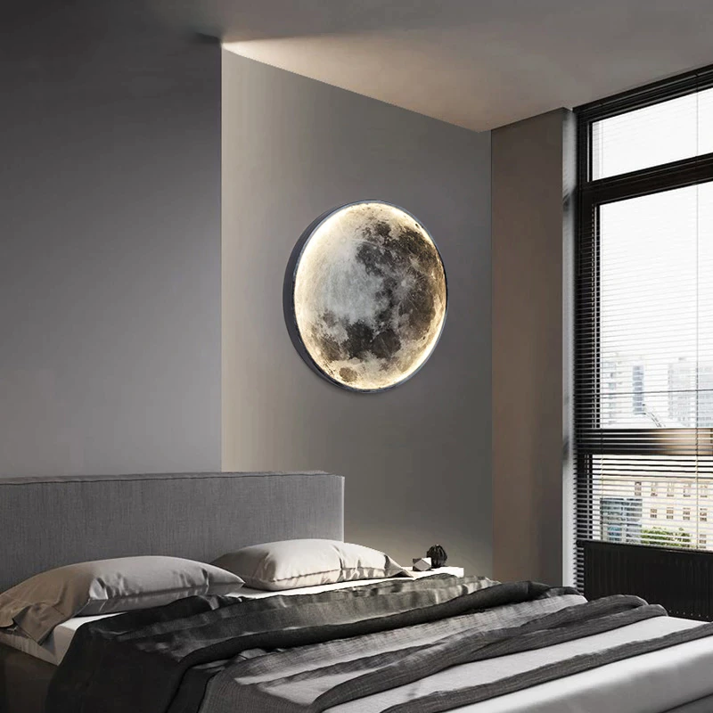 MoonGlow | LED Wall Lamp – Dimmable Lunar Design with Remote
