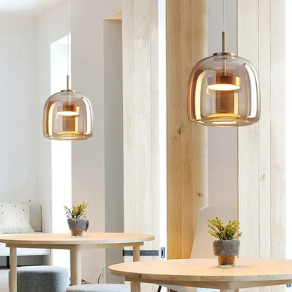 LumaSphere | Pendant Light – Elegant Amber Glow for Modern Interiors