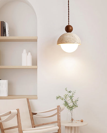 Palermo Pendant Light - Handcrafted Travertine & Glass Ceiling Fixture for Kitchen Island 5