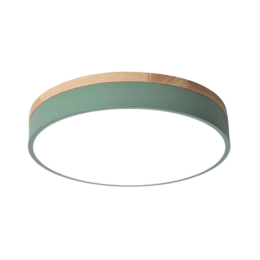 Scandinavian Design Ceiling Light in Natural Wood and Metal – Minimalist Lighting for the Living Room 0