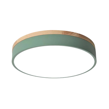 Scandinavian Design Ceiling Light in Natural Wood and Metal – Minimalist Lighting for the Living Room 0