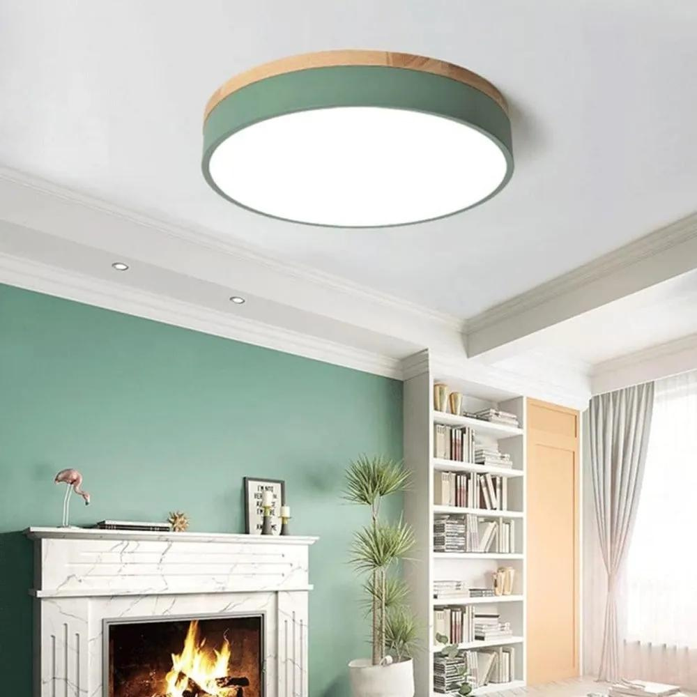 Scandinavian Design Ceiling Light in Natural Wood and Metal – Minimalist Light Fixture for Living Room 2