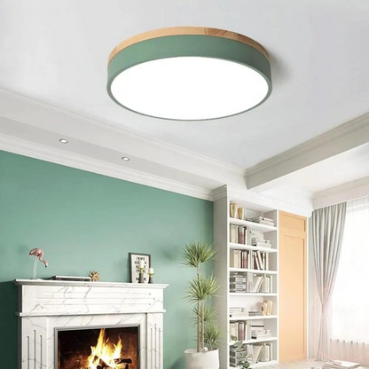 Scandinavian Design Ceiling Light in Natural Wood and Metal – Minimalist Light Fixture for Living Room 2