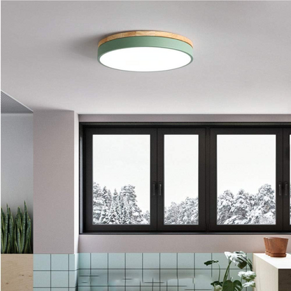 Scandinavian Design Ceiling Light in Natural Wood and Metal – Minimalist Light Fixture for Living Room 5