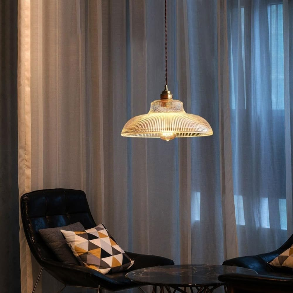 Elegant Crystal LED Ceiling Light for Living Room – Classic Retro Design with Glass Shade, Adjustable Length 3