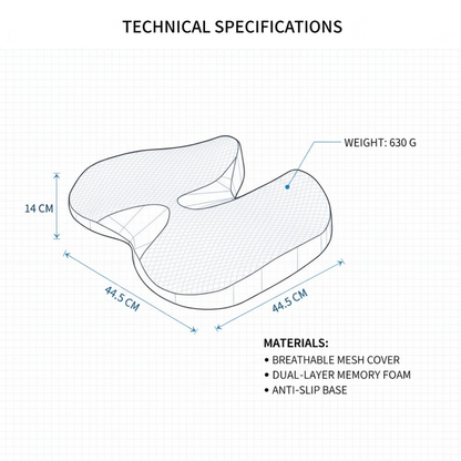 Seatwell - Contoured Ergonomic Seat Cushion Decoluxe.co.uk