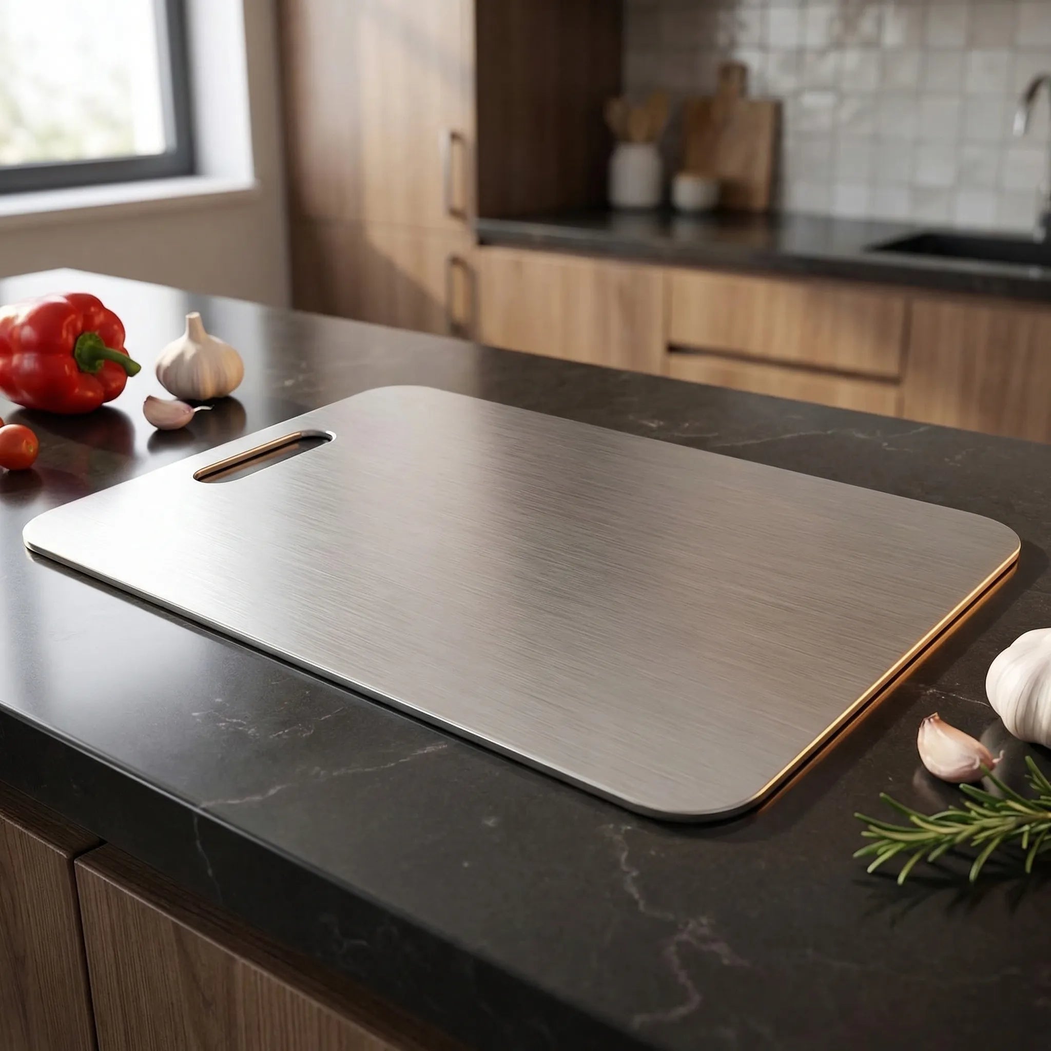 Slyvex - Antibacterial Titanium-Coated Chopping Board Decoluxe.co.uk