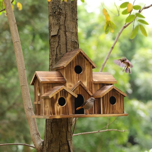 FeatherHaven | Bird House – Rustic Wooden Nesting Refuge for Gardens