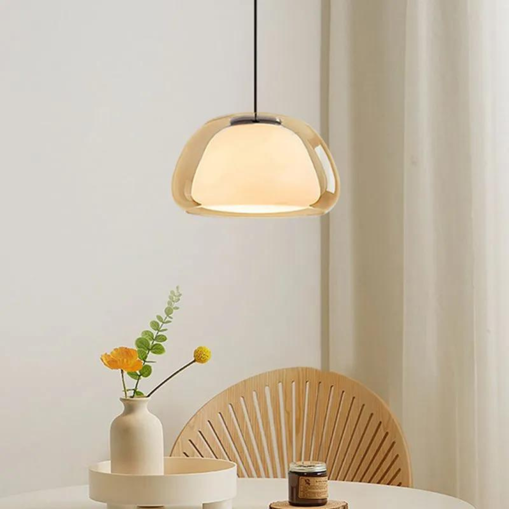 Transparent Glass Pendant Light with Crystal Dome, 120 cm Adjustable Cable - Modern Chandelier for Contemporary Interiors 1