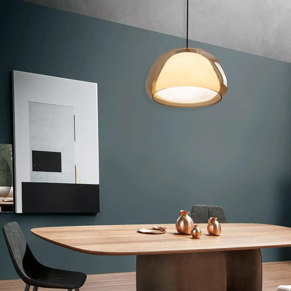 Transparent Glass Pendant Light with Crystal Dome, 120 cm Adjustable Cable - Modern Chandelier for Contemporary Interiors 2
