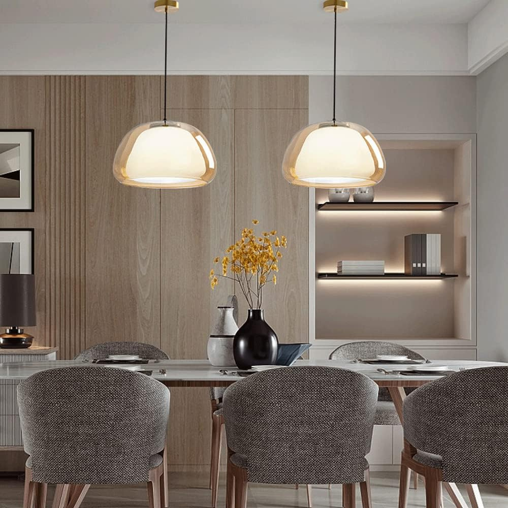 Transparent Glass Pendant Light with Crystal Dome, 120 cm Adjustable Cable - Modern Chandelier for Contemporary Interiors 3