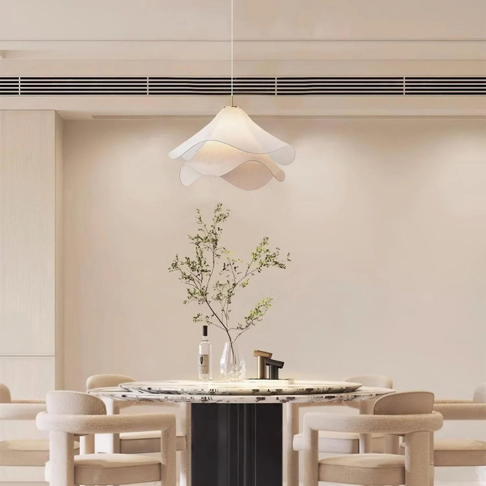 Modern Design Pendant Light with Soft Lighting, Adjustable Length in Black Metal and Opal Glass 2