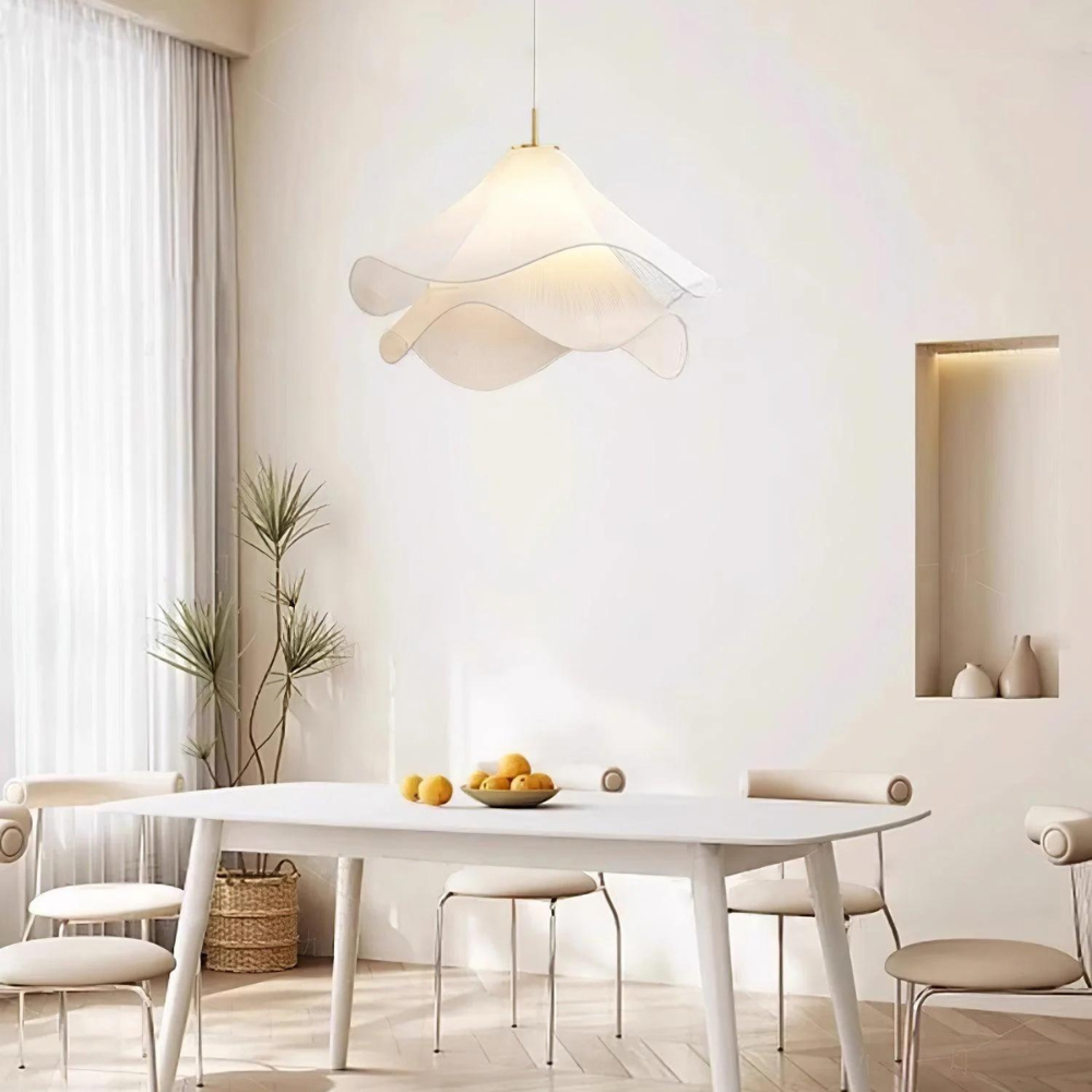 Modern Design Pendant Light with Soft Lighting, Adjustable Length in Black Metal and Opal Glass 3
