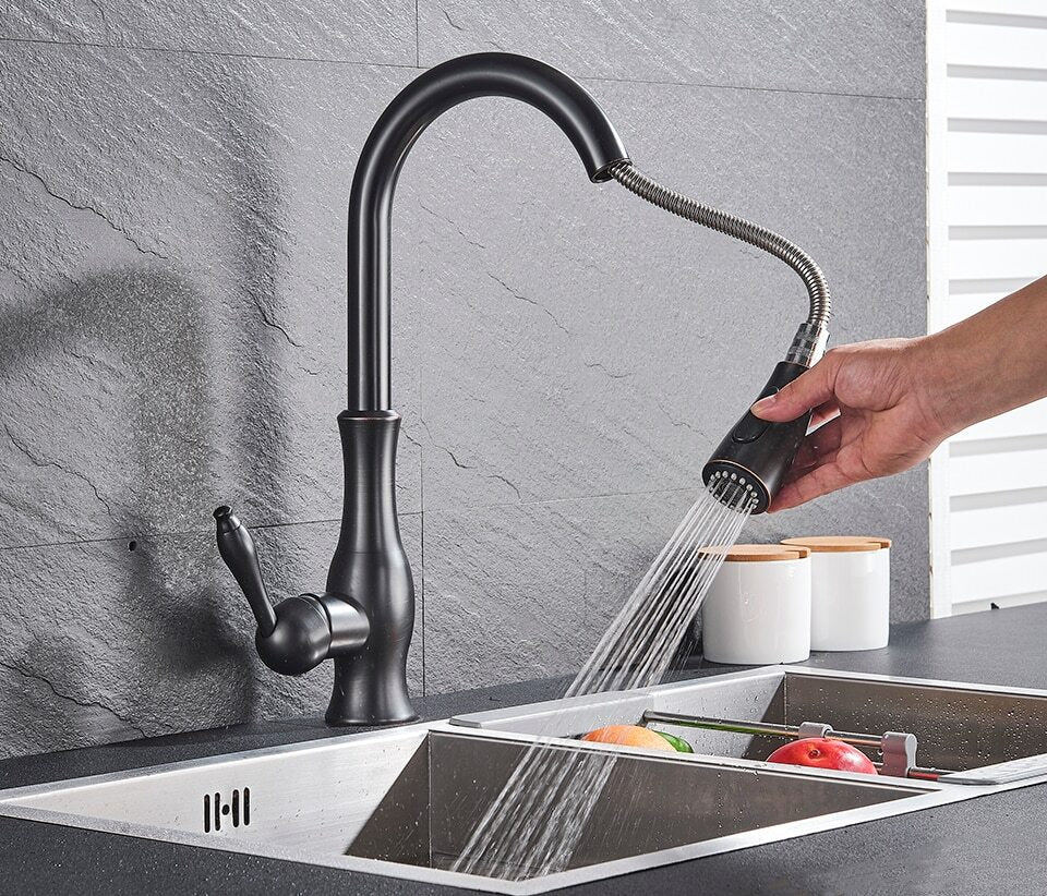 AquaStream | Kitchen Tap – Flexible Pull-Out Spout for Easy Use Kitchen Sink Faucets Decoluxe.co.uk
