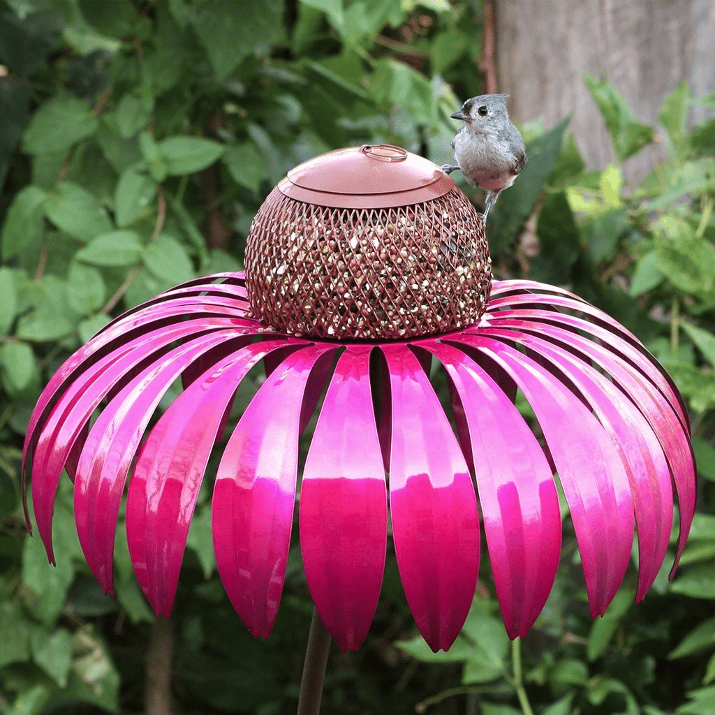 BloomPerch | Sunflower Bird Feeder – Vibrant Aesthetic Garden Decor Pink Bird Feeders Decoluxe.co.uk