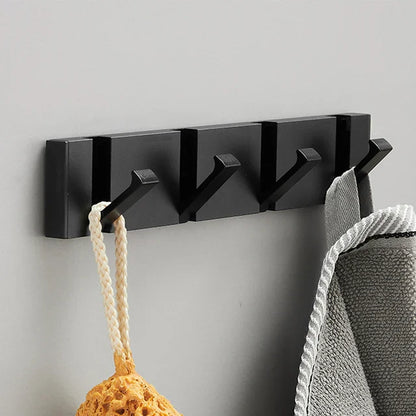 CleanLine | Wall Hook – Luxury Foldable Functionality Black 4 Hooks Utility Hooks Decoluxe.co.uk