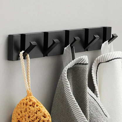 CleanLine | Wall Hook – Luxury Foldable Functionality Black 5 Hooks Utility Hooks Decoluxe.co.uk