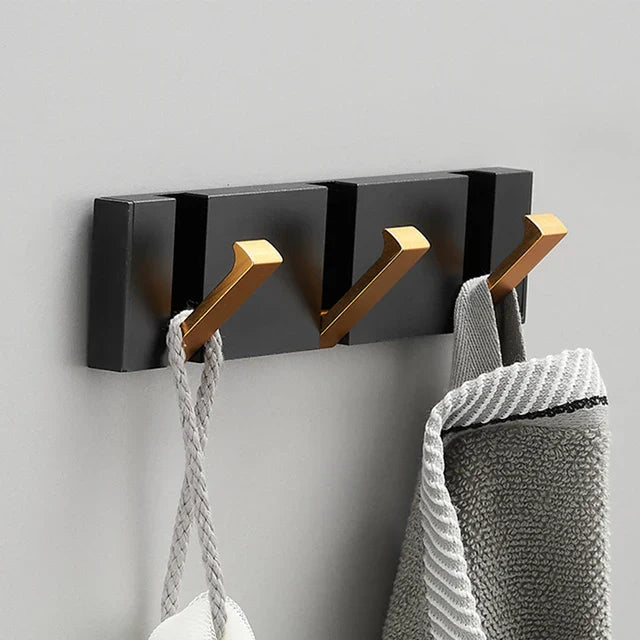 CleanLine | Wall Hook – Luxury Foldable Functionality Gold 3 Hooks Utility Hooks Decoluxe.co.uk