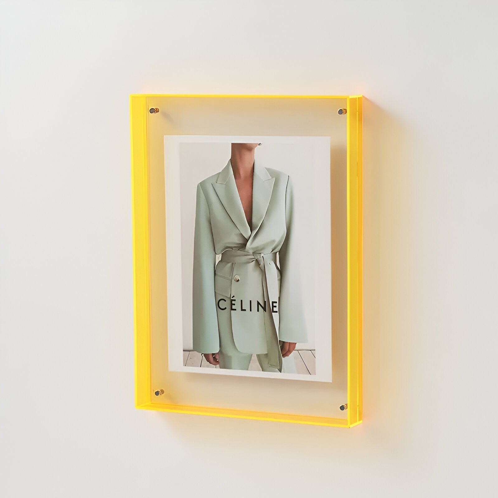 ClearVista | Photo Frame – Modern Acrylic Display Yellow Decoluxe.co.uk