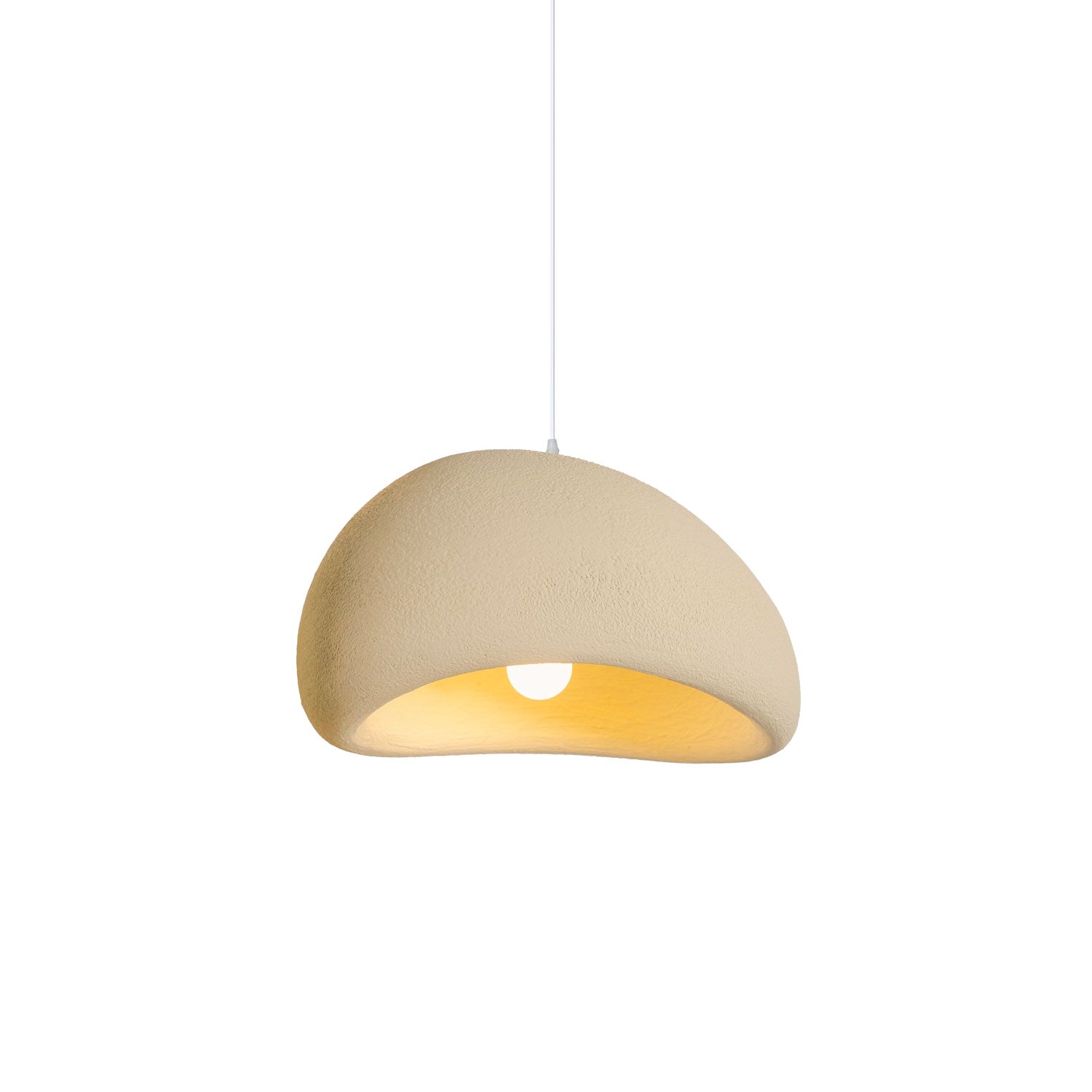 CloudLoom | Pendant Light – Dreamy Cloud-Inspired Ambiance Diameter 11.8 in x 2.7 in (30 x 17 cm) Beige & White Hanging Wire Decoluxe.co.uk
