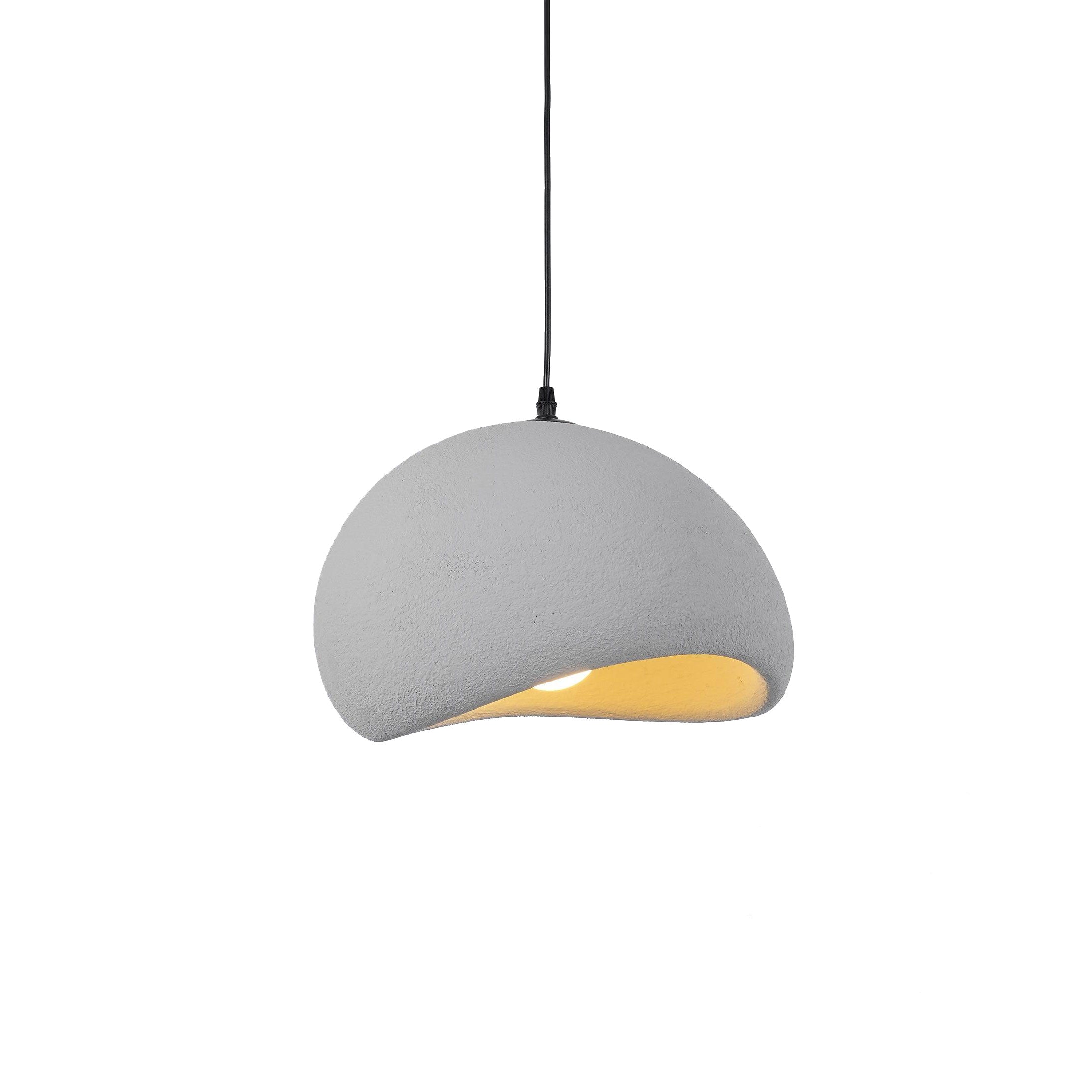 CloudLoom | Pendant Light – Dreamy Cloud-Inspired Ambiance Diameter 11.8 in x 2.7 in (30 x 17 cm) Grey & Black Hanging Wire Decoluxe.co.uk