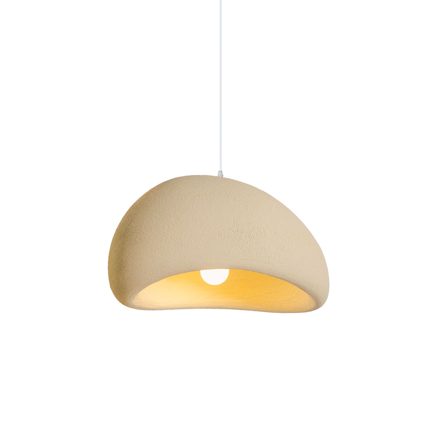 CloudLoom | Pendant Light – Dreamy Cloud-Inspired Ambiance Diameter 15.7 in x 9 in (40 x 23 cm) Beige & White Hanging Wire Decoluxe.co.uk