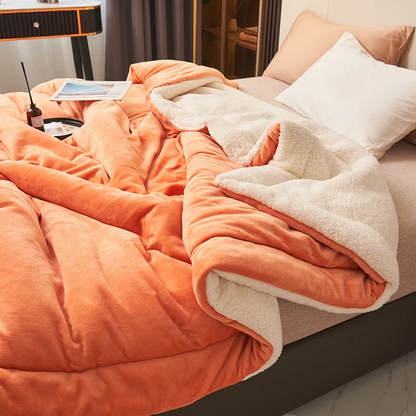 CozyLuxe | Blanket – Warmth and Elegant Comfort Orange Blankets Decoluxe.co.uk