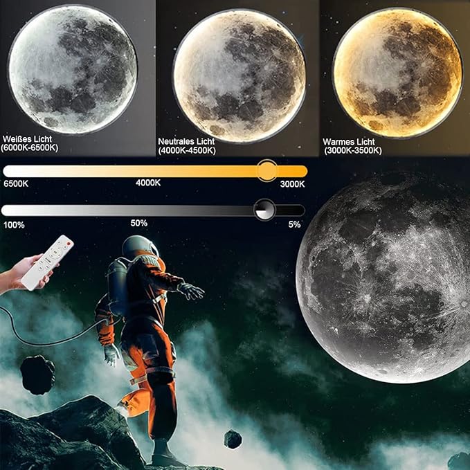 LunaGlow | LED Moon Lamp – Soothing Light for Serene Spaces