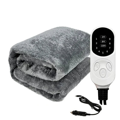 DriveHeat | Electric Car Blanket – 12V Warmth with Safety Timer Grey Decoluxe.co.uk