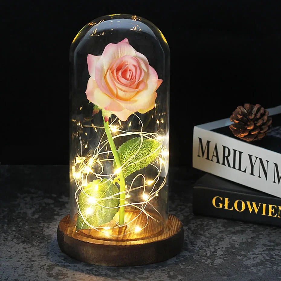 EternalBloom | Preserved Rose – Warm LED Glow Classic dark light pink Decoluxe.co.uk