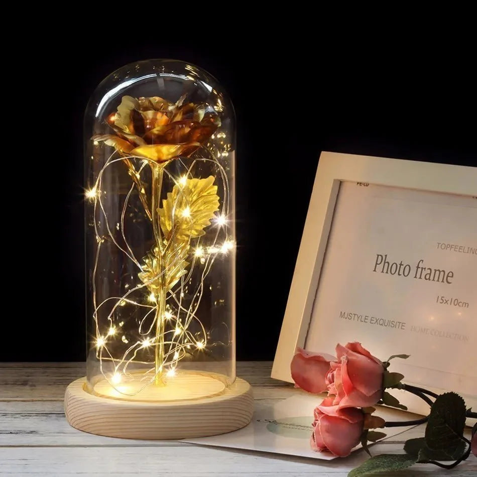 EternalBloom | Preserved Rose – Warm LED Glow Light gold Decoluxe.co.uk