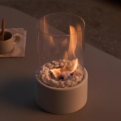 FlameAura | Bioethanol Table Fireplace – Smoke-Free Flame & Modern Design Table Lamps Decoluxe.co.uk